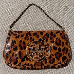 Tory Burch Brown and Black Animal Print Shoulder Bag